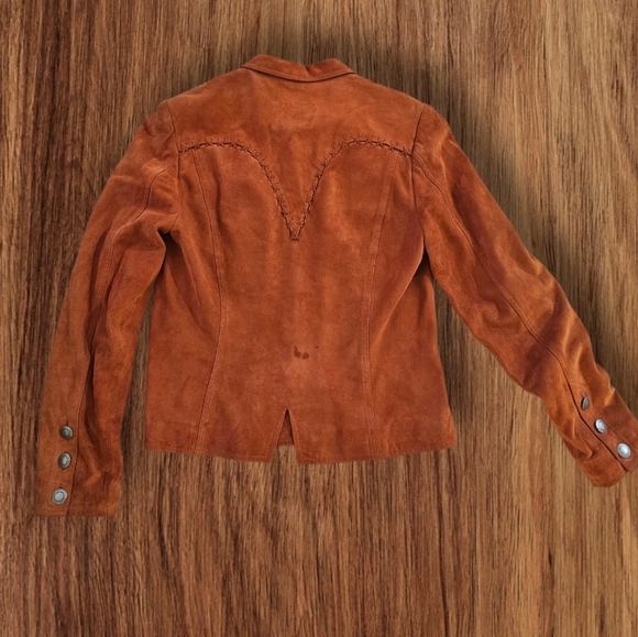 Vintage Double D Ranch Burnt Orange Suede Leather Southwestern Jacket S - Picture 2 of 9